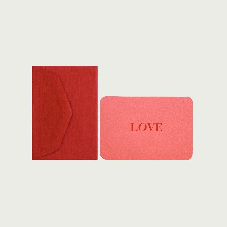 Mini carte et enveloppe – motif LOVE pasteque