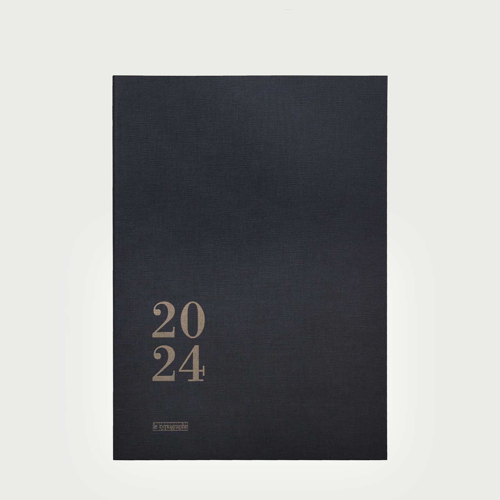 2024 A5+ SOFT COVER DIARY- monthly – black colour, Le Typographe, Qualité  typo plomb