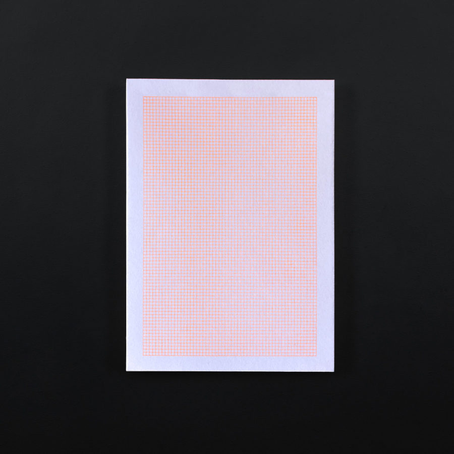 A5 NOTEPAD 6 typo pts GRID printed in fluo orange